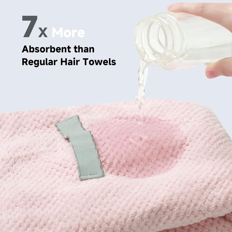 NeDKeN Large Microfiber Hair Towel for Women, gifts for women,Supper Soft Anti Frizz & Quick Dry for Curly Hair, Ultra Absorbent Hair Wrap Towels for Long,Thick,Wet Hair, Mom Gifts, 24x42 Inches(pink) - Image 4